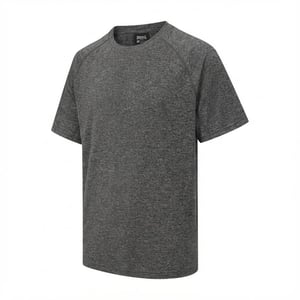 Men's lonsdale Neckline T-Shirts in Black Melange