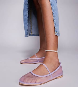 Public Desire Twiggie Bred Passform balettlägenhet i mesh lilac