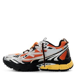 Men's Off White Be Right Back Low Top Trainers in Silver/Red