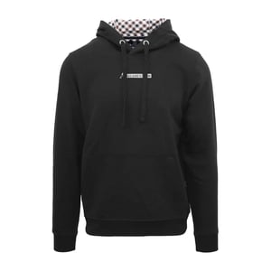 Men's Aquascutum Hooded Neck Lacoste Lettering Sweatshirt in Black