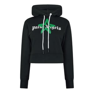 Women's Palm Angels Palm Star Hoody in Black Green