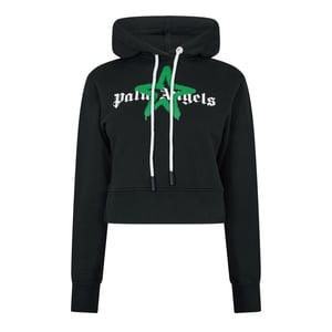 Women's Palm Angels Palm Star Hoody in Black Green