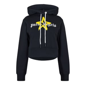 Women's Palm Angels Palm Star Hoody in Black Yellow