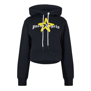 Women's Palm Angels Palm Star Hoody in Black Yellow