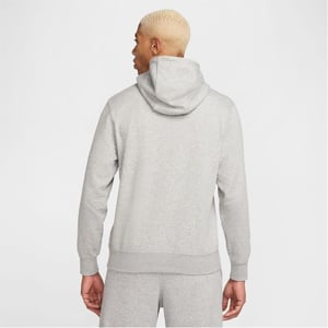 Men's Nike Hooded Neck Kangaroo Pocket Sweatshirt in Grey Hthr/White