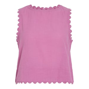 Vila vimindy o-neck s/l scallop top 14115187 fiji flower