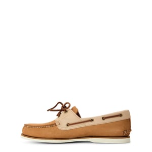Men's Timberland Classic Dark Green Lace-Up Boat Shoes in Med Beige