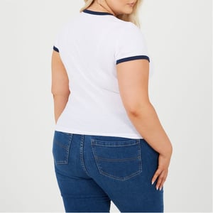 Women's Brave Soul Ps Ssbtn Tee in White/Navy