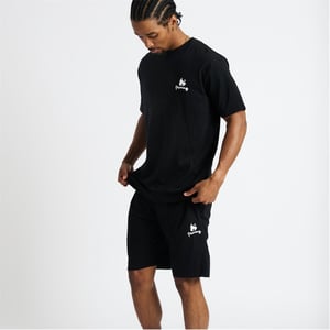 Men's Money Lounger Elasticated Short Twin Set in Black