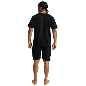 Men's Money Lounger Elasticated Short Twin Set in Black