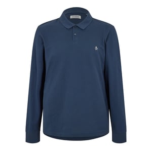 Men's Original Penguin Cotton Long Sleeve Polo Shirt in Yale