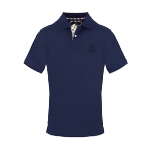 Men's Aquascutum Embroidered Collared Neck Short Sleeve Polo Shirt in  Navy
