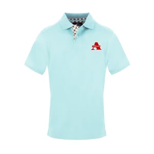 Men's Aquascutum Embroidered Collared Neck Short Sleeve Polo Shirt in Skyblue
