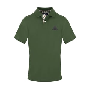 Men's Aquascutum Collared Neck Short Sleeve Polo Shirt in Military Green