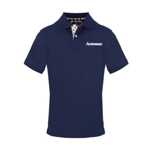 Men's Aquascutum Collared Neck Short Sleeve Polo Shirt in  Navy