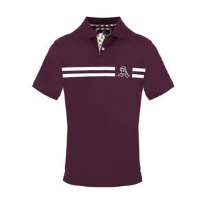 Men's Aquascutum Collared Neck Short Sleeve Polo Shirt in Red