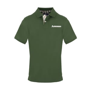 Men's Aquascutum Collared Neck Short Sleeve Polo Shirt in Military Green