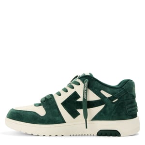 Men's Off White Outofoffice Low Top Trainers in Jet Green/Ecru