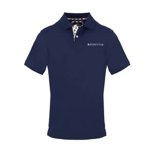 Men's Aquascutum Collared Neck Short Sleeve Polo Shirt in Navy