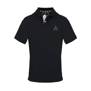 Men's Aquascutum Collared Neck Short Sleeve Polo Shirt in Black