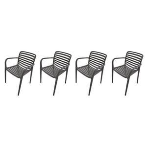 Garden Impressions Nantes tuinstoelen set van 4 antraciet