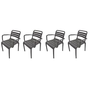 Garden Impressions Orleans tuinstoelen set van 4 antraciet