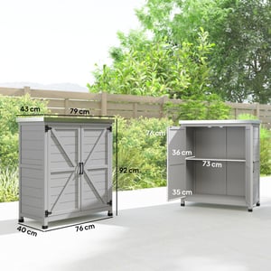 4goodz Tuinkast met verzinkt metalen bovenblad 43x79x92 cm -