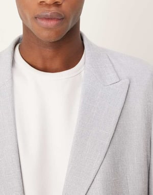 ASOS DESIGN slouchy regular suit jacket in light grey linen look