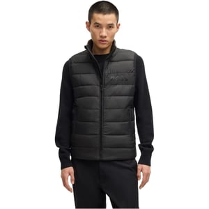 Men's Boss H Cenito Padded Water Repellent Stand Collar Sleeveless Gilet in Black 001