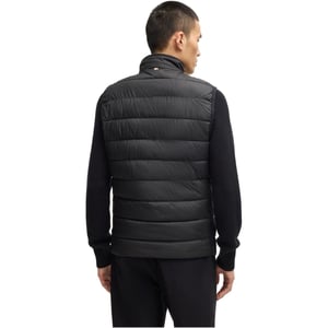 Men's Boss H Cenito Padded Water Repellent Stand Collar Sleeveless Gilet in Black 001
