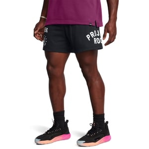 Men's Under Armour Project Rock Terry Fitness Bermuda Shorts in Black