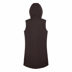 Women's Museum Solid Patterned Hooded Gilet in Mulch