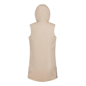 Women's Museum Solid Patterned Hooded Gilet in Brown Rice