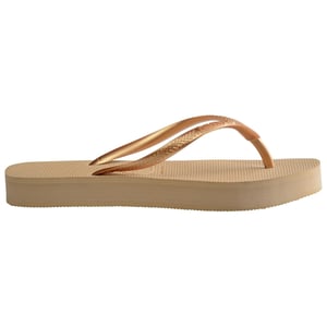 Women's Havaianas Slim Flatform Golden 35 36 Flip Flops in Gold