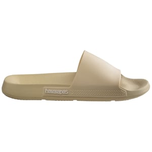 Women's Havaianas Solid Patterned Open Toe Slide Sandals in Beige