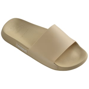 Women's Havaianas Solid Patterned Open Toe Slide Sandals in Beige