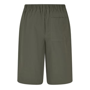 Men's Off White Lettering Casual Shorts in Army Green