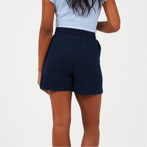 Women's Brave Soul Jersey Bermuda Sweat Shorts with Elasticated Waistband in Navy