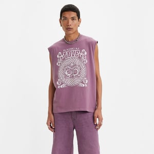 Men's Levis Pride Graphic Crew Neck Muscle Tank in Purple Gum