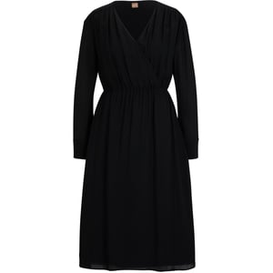 Women's Boss Dagatta V-Neck Midi Wrap Dress in Black