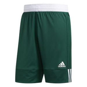 Men's adidas Spee Rev Shr Basketball Shorts in Dark Green/Whit