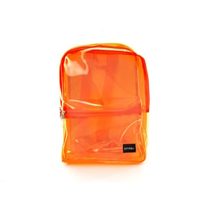 Accessories Spiral Mini Rectangle Shape Backpack with Logo Patch in Orange