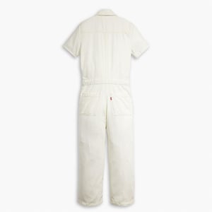 Women's Levis Heritage Collared Neck Short Sleeve Solid Patterned Jumpsuit in Serenity Now