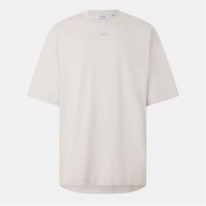 Men's Off White Brics Skate Lettering Regular Fit T-Shirt in Light Stone