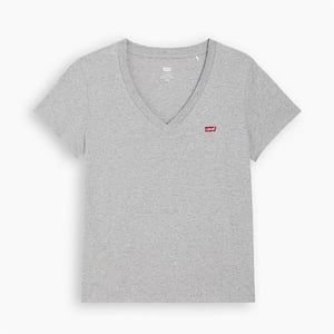 Women's Levis V-Neck Short Sleeve T-Shirt in Heather Grey