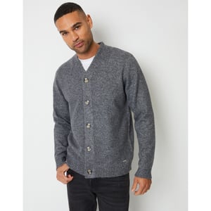 Men's Threadbare Dutch Cardigan in Charcoal Marl