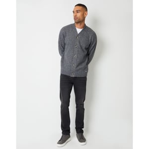 Men's Threadbare Dutch Cardigan in Charcoal Marl