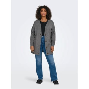 Women's Only Relaxed Fit V-Neck Cardigan in Chocolate Torte