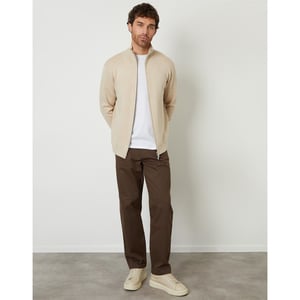 Men's Threadbare Wynnstay Zp Cardi in Oatmilk