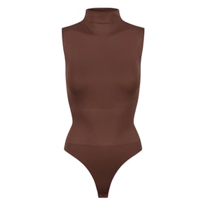 Ladies Essentials Sleeveless Turtleneck Bodysuit Sculpting Recycled Stretch Fit